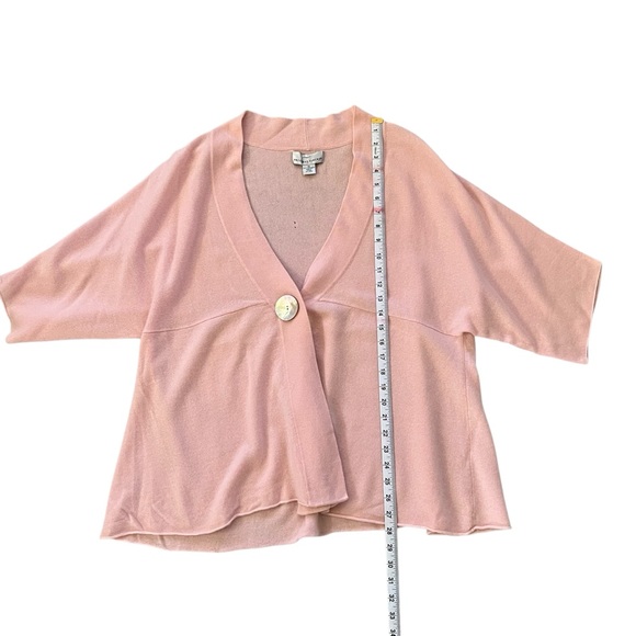 Precious Fibers Cashmere Soft Pink Cardigan Large Shell Button Sweater Sz 1X - Picture 6 of 8